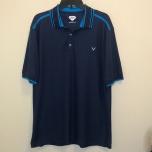 Callaway Blue 3 Button with Collar Shirt Size Large
